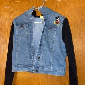 Hooded Mickey Mouse jean jacket